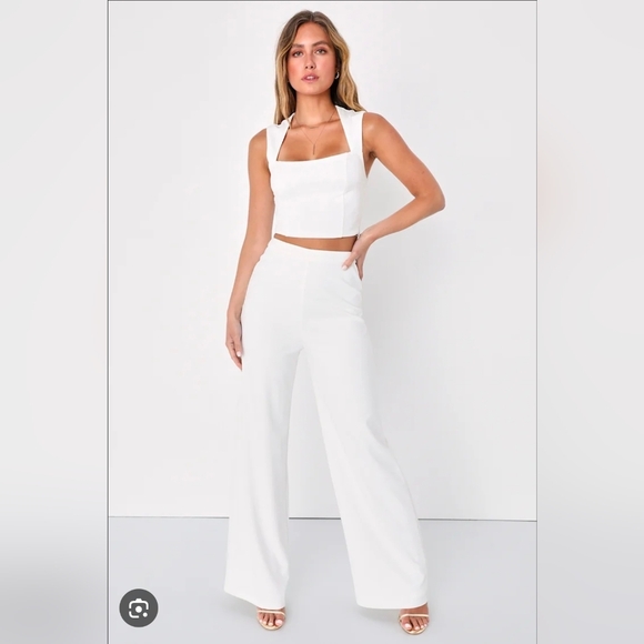 ❤️ NWT! LULUS ENTICING ENDEAVORS HIGH RISE WIDE LEG STRETCH CREPE PANTS, SMALL - Picture 11 of 11